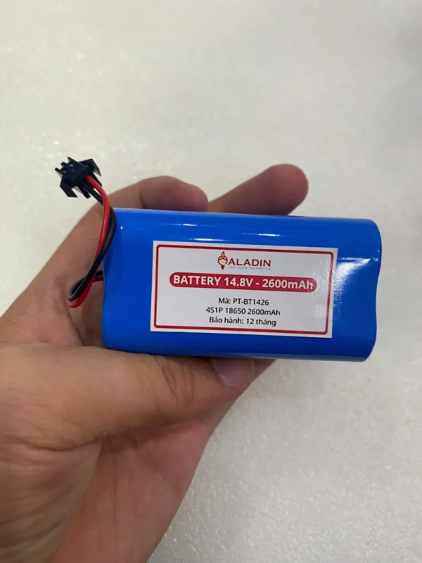 Pin Lithium 14.8V 2600mAh dòng xả 10A thay thế cho pin robot hút bụi