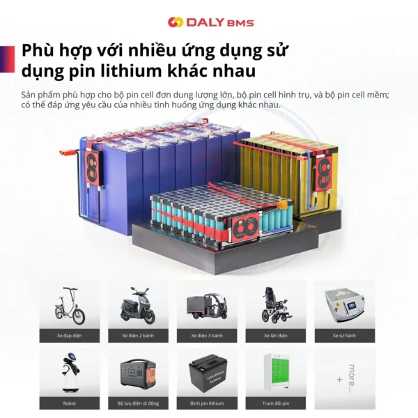 BMS thông minh Daly 13S 48V 40A cho pin Li-ion