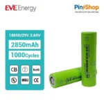 Cell pin lithium-ion EVE 18650/29V – 2850mAh 3.6V, sạc 4.2V, xả 8.4A
