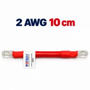 Dây điện bấm cos hai đầu 2 AWG màu đỏ dài 10 cm