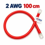 Dây điện bấm cos hai đầu 2 AWG màu đỏ dài 100 cm