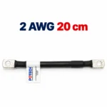 Dây điện bấm cos hai đầu 2 AWG màu đen dài 20 cm