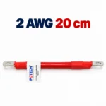 Dây điện bấm cos hai đầu 2 AWG màu đỏ dài 20 cm
