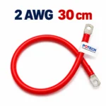 Dây điện bấm cos hai đầu 2 AWG màu đỏ dài 30 cm