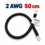 Dây điện bấm cos hai đầu 2 AWG màu đen dài 50 cm