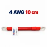 Dây điện bấm cos hai đầu 4 AWG màu đỏ dài 10 cm