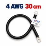 Dây điện bấm cos hai đầu 4 AWG màu đen dài 30 cm