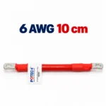 Dây điện bấm cos hai đầu 6 AWG màu đỏ dài 10 cm