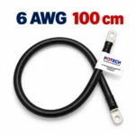 Dây điện bấm cos hai đầu 6 AWG màu đen dài 100 cm