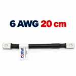Dây điện bấm cos hai đầu 6 AWG màu đen dài 20 cm