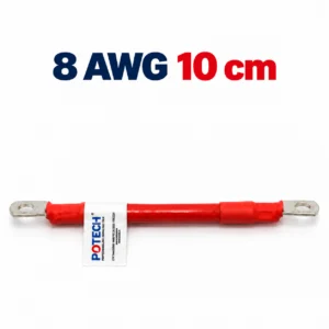 Dây điện bấm cos hai đầu 8 AWG màu đỏ dài 10 cm