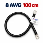 Dây điện bấm cos hai đầu 8 AWG màu đen dài 100 cm