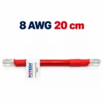Dây điện bấm cos hai đầu 8 AWG màu đỏ dài 20 cm