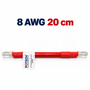 Dây điện bấm cos hai đầu 8 AWG màu đỏ dài 20 cm