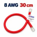 Dây điện bấm cos hai đầu 8 AWG màu đỏ dài 30 cm
