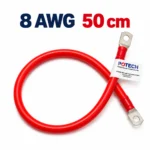 Dây điện bấm cos hai đầu 8 AWG màu đỏ dài 50 cm