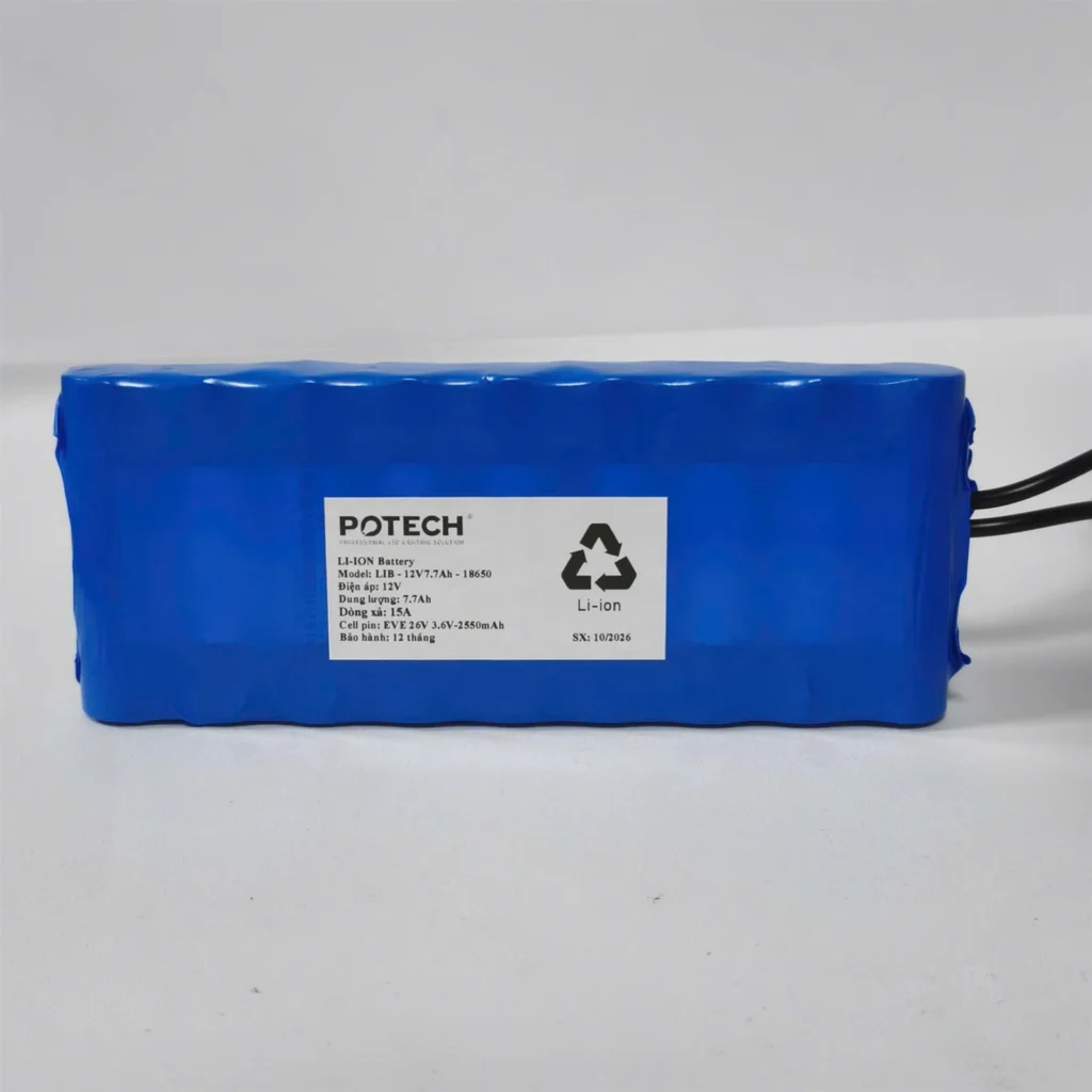 Tem thông số khối pin POTECH LIB-12V7.7Ah-18650