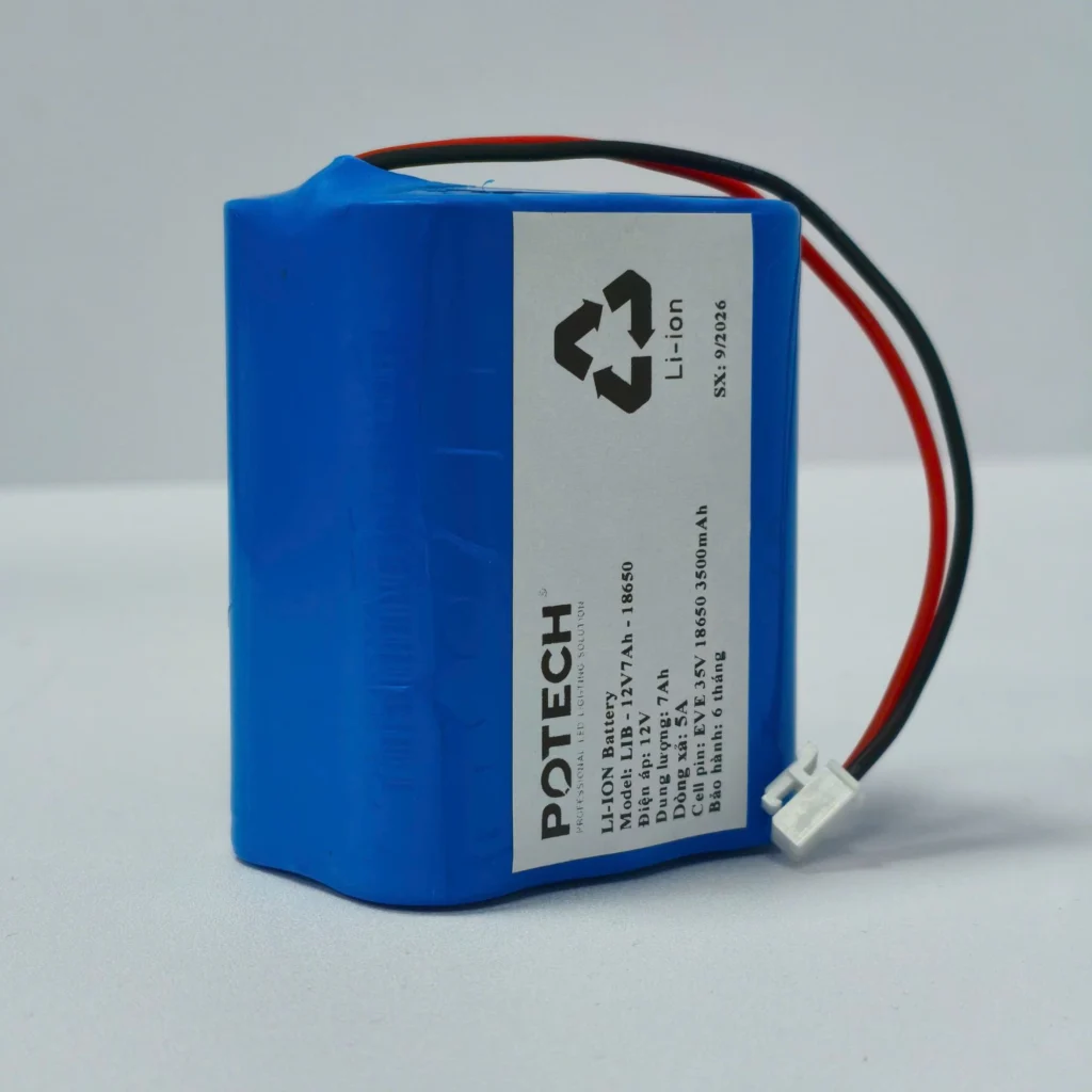 Khoi pin LIB-12V7Ah-18650 EVE 35V mat truoc