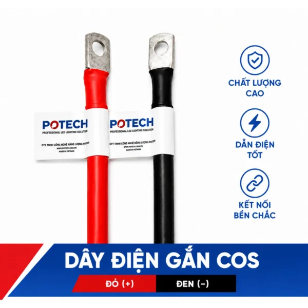 Dây điện bấm cos hai đầu 8 AWG màu đỏ dài 40 cm