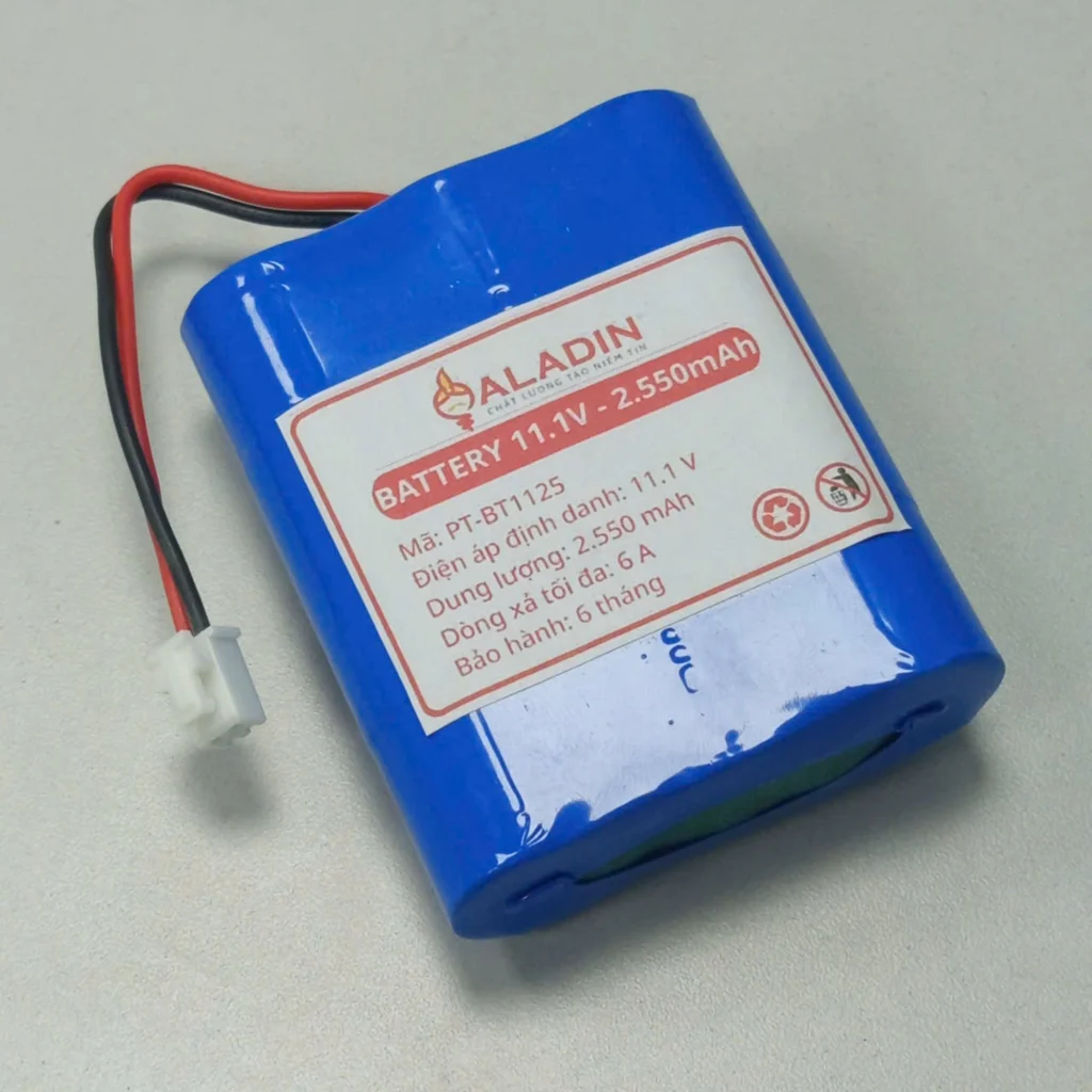 Pin LIB-12V2.55Ah-18650 PT-BT1125 goc nghieng