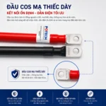 Dây điện bấm cos hai đầu 8 AWG màu đỏ dài 40 cm